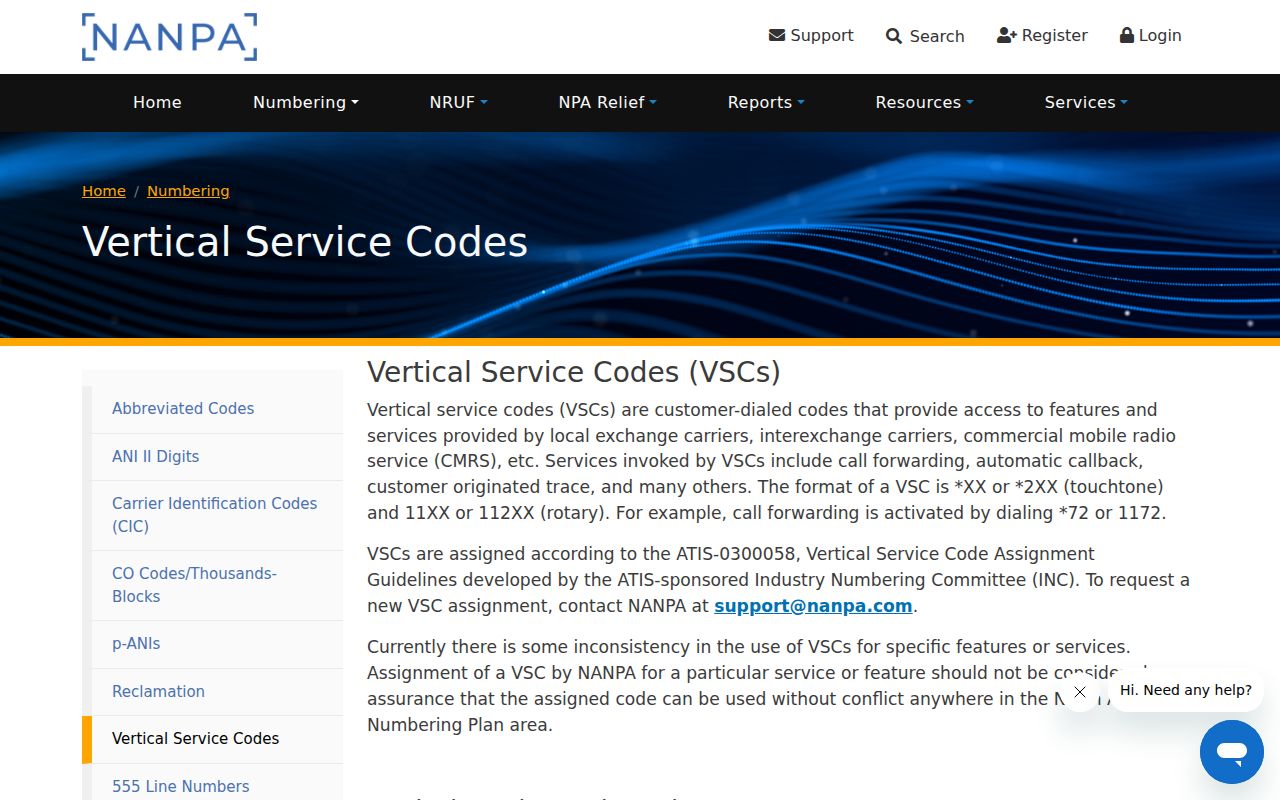 Idaho phone codes star code listing in the NANPA vertical service reference